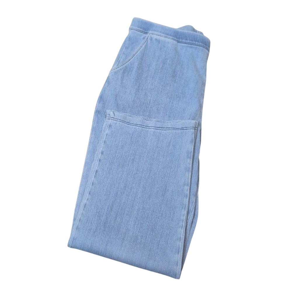 L.L. Bean Stretch Jeans Medium Petite Light Wash Cropped Ankle Denim - Picture 3 of 8